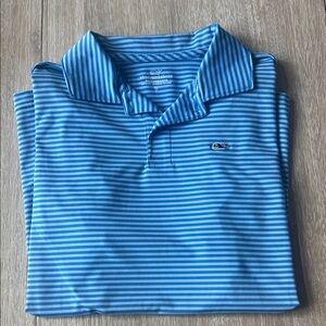 Vineyard Vines Kids Polo in Light Blue Stripes